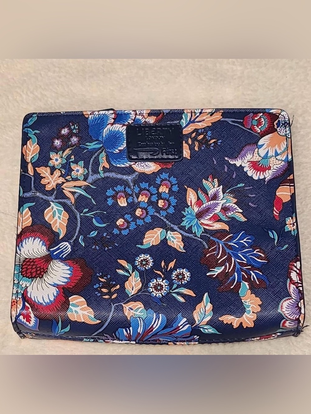 Liberty of London Limited Edition Navy Floral Pouch with Multicolor Blooms